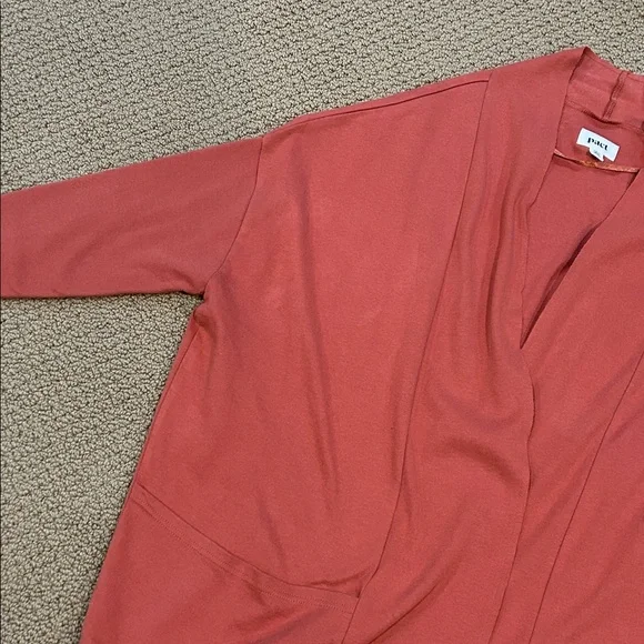 Pact Airplane Cardigan size XL/XXL Baked Clay Open Front Organic Cotton Knit - Picture 4 of 15